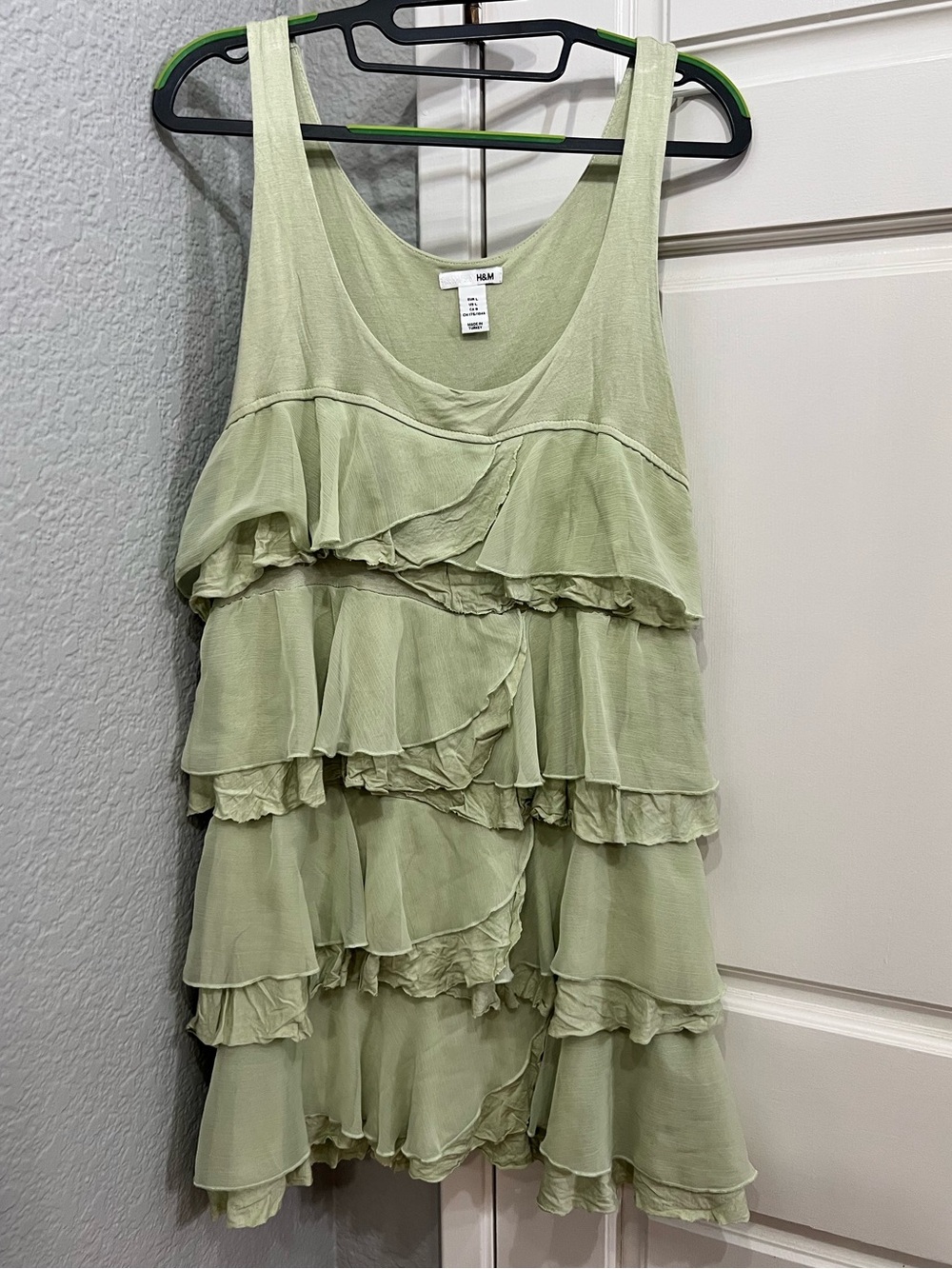 H & M tank ruffle mini dress